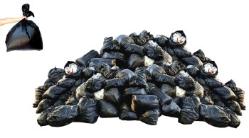 garbage bag on white background