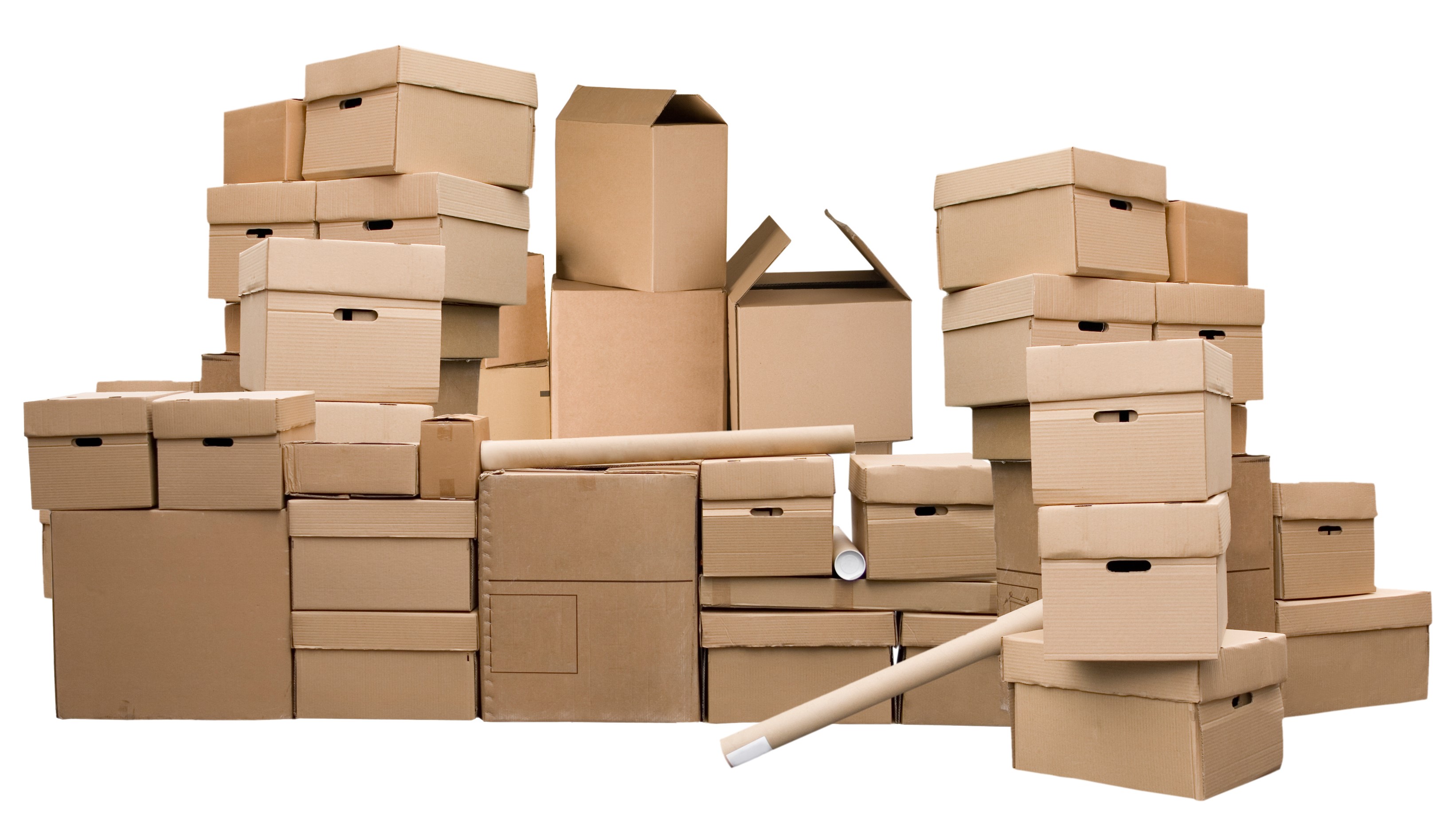 Brown different cardboard boxes