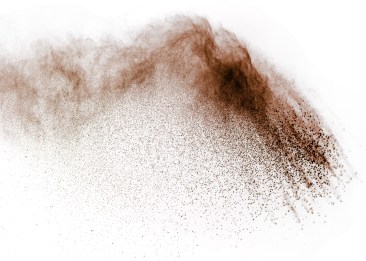 abstract powder splatted background,Freeze motion of white powder exploding/throwing brown powder